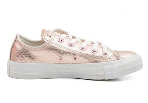 tendencia metalizada zapatilla converse rosa